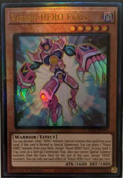 YuGiOh Vision HERO Faris Ultimate Rare 1st Edition RA01-EN004 - Image 1