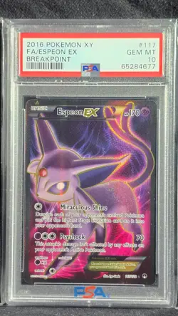 2016 Pokemon Espeon EX XY Breakpoint Full Art #117 PSA 10 Gem Mint - Image 1