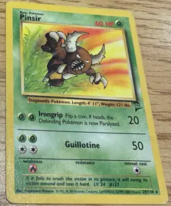 Pokemon TCG Vintage WOTC Base Set 2 Unlimited Pinsir 29/130 Rare - Image 1