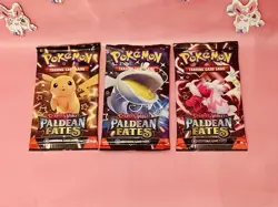 POKEMON TCG! Lot of 3 SV Paldean Fates BOOSTER PACK SEALED BRAND NEW - Image 1