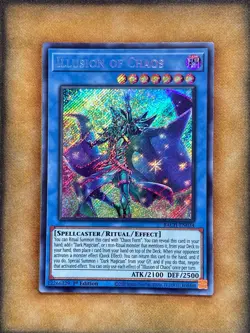 Yugioh Illusion of Chaos BACH-EN034 Secret Rare 1st Ed NM - Image 1