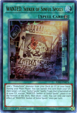 YuGiOh! WANTED: Seeker of Sinful Spoils RA03-EN074 Ultra Rare (UR) NM/M English - Image 1