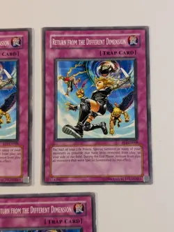 Yugioh TCG - 3x Return From The Different Dimension - EP1-EN008 - Light Play - Image 4