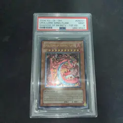 YUGIOH 1ST SOI-EN001 URIA LORD OF SEARING FLAMES ULTIMATE Rare PSA 9 MINT Clean - Image 1