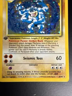 Pokemon Machamp Holo Rare 1st Edition Base Set Card 8/102 - Image 5