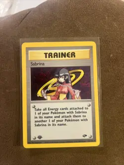 Sabrina 20/132 Rare Holo 1st Edition Gym Challenge Trainer Pokemon Card - NM - Image 1