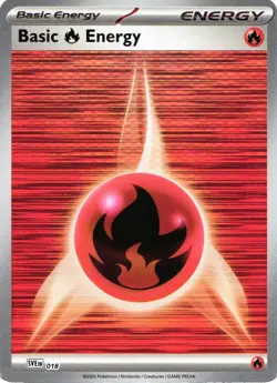 Fire Energy SVE 018 White Flare Horizontal Holo Pokemon Card NM - Image 1