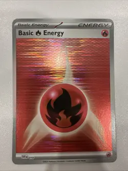 Fire Energy SVE 018 White Flare Horizontal Holo Pokemon Card NM - Image 1