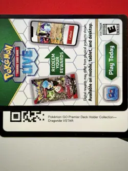 Pokemon GO Dragonite VSTAR Premier Deck Holder TCG Live Code Card Messaged - Image 1