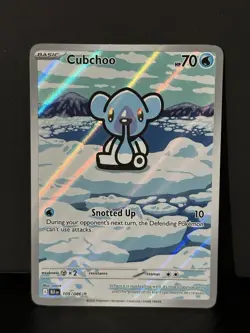 Pokemon TCG Cubchoo Illustration Rare Card 109/086 Sv: Black Bolt - Image 1