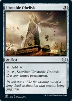 Unstable Obelisk - Light Play MTG Commander 2021 Forgotten Realms - Image 1
