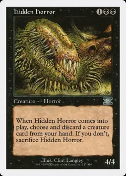 Hidden Horror NM/M 6th Classic Sixth Black Creature Mtg Magic English Regular - Image 1