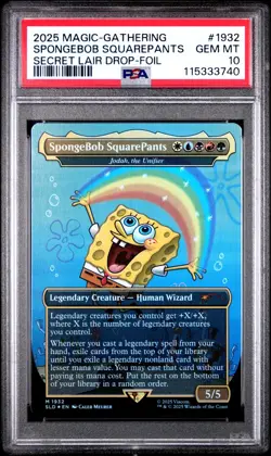 MTG SpongeBob SquarePants FOIL Secret Lair Drop (SLD) #1932 PSA 10 Gem Mint - Image 1