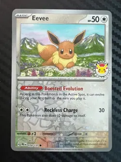Pokemon TCG Eevee 074/131 Reverse Cosmos Holo Pokemon Day 2025 NM - Image 1