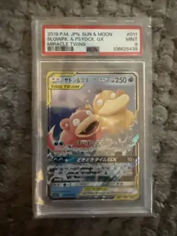 PSA 9 Slowpk. & Psydck. GX 011 Pokemon Sun Moon Miracle Twins Japanese 2019 - Image 1