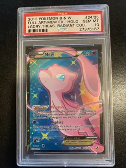 Pokemon 2013 B&W Legendary Treasures Radiant Coll. 24/25 Full Art Mew EX PSA 10 - Image 1