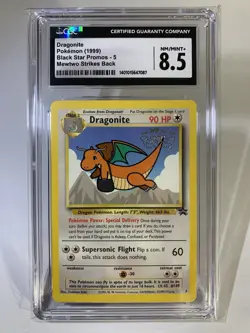 1999 Pokemon Dragonite Black Star Movie Promo 5 CGC 8.5 - Image 3