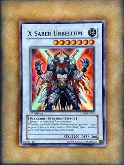 Yugioh X-Saber Urbellum 5DS2-EN043 Super Rare 1st Ed LP - Image 1
