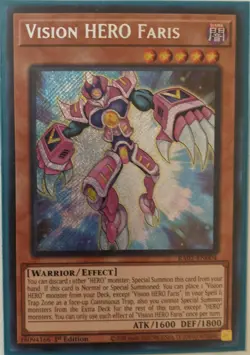 YuGiOh Vision HERO Faris Secret Rare 1st Edition RA01-EN004 - Image 1