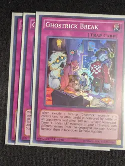 Yugioh - 3x Ghostrick Break WSUP-EN043 1st Edition Super Rare NM - Image 1