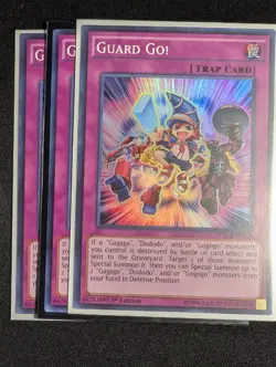 Yugioh - 3x Guard Go! WSUP-EN029 1st Edition Super Rare NM - Image 1