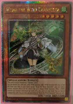 YuGiOh Wynn the Wind Channeler Quarter Century Secret Rare 1st Ed RA01-EN018 - Image 1