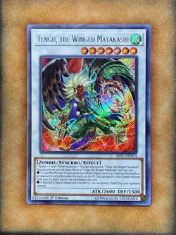 Yugioh Tengu, the Winged Mayakashi HISU-EN034 Secret Rare 1st Ed NM - Image 1