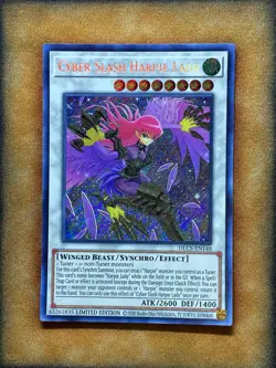 Yugioh Cyber Slash Harpie Lady DLCS-EN148 Secret Rare Limited Edition NM - Image 1