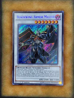Yugioh Blackwing Armor Master LC5D-EN132 Secret Rare 1st Ed NM - Image 1