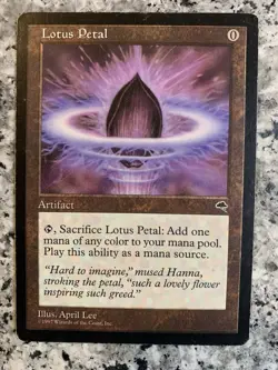 Lotus Petal Artifact Card MTG Magic the Gathering Tempest LP Regular Rare - Image 1
