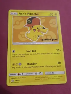 Ash's Pikachu SM110 - Black Star Promo Rare Pokemon Movie Card I Choose You - Image 1