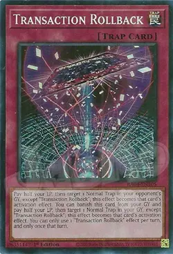 Yugioh - Transaction Rollback - 1st Edition Super Rare NM - Free Holo Card - Image 1