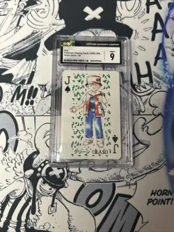 1996 Pokemon Playing Card Poker Red Back RED ASH JACK OF SPADES CGC 8 - Image 3