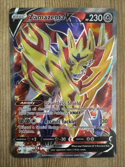 Zamazenta V - 196/202 - Pokemon Sword & Shield Base Set Full Art Rare Card NM - Image 1