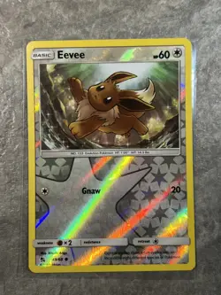 Eevee 49/68 Pokemon TCG Card Sun Moon Hidden Fates Reverse Holo (Near Mint) N1 - Image 1