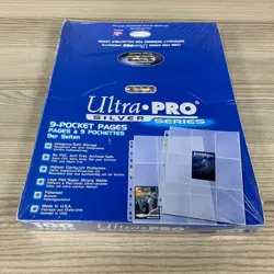 81442 ULTRA PRO SILVER SERIES TRADING CARD STORAGE 100 x 9-POCKET PAGES SEALED - Image 1