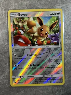 Eevee 48/68 Pokemon TCG Card Sun Moon Hidden Fates Reverse Holo (Near Mint) N1 - Image 1