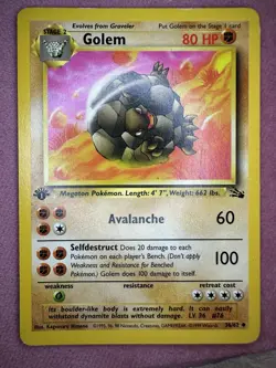 Golem 36/62 First Set Fossil Set 1999 Pokemon Card Uncommon Vintage TCG NM/LP - Image 1