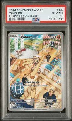 Timburr 183/167 PSA 10 2024 SV Twilight Masquerade Pokemon Illustration Rare - Image 1