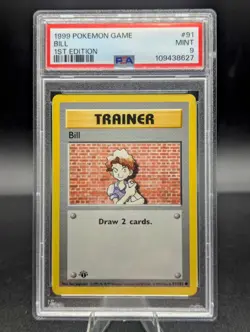 Bill 1st Edition 91/102 PSA 9 MINT Shadowless Base Set Rare Pokemon - Image 1