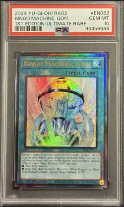 2024 PSA 10 YUGIOH 25TH 1ST ED PLATINUM ULTIMATE RARE BINGO MACHINE GO - Image 1