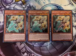Yugioh! 3x Artifact Lancea BLMM-EN125 Secret Rare 1st Ed Playset VLP - Image 1