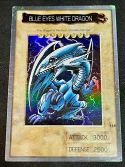 Blue Eyes White Dragon English Ver. Bandai Yugioh 1998 113 Japanese MP/HP - Image 2