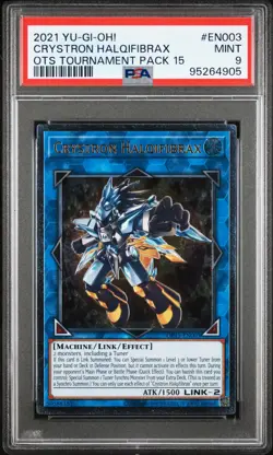 Crystron Halqifibrax PSA 9 Mint Ultimate Rare 2021 OP15-EN003 Yugioh - Image 1