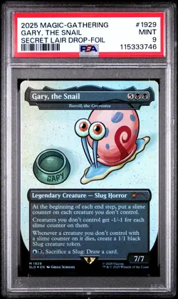 MTG Gary, the Snail FOIL SpongeBob Secret Lair Drop (SLD) Magic #1929 PSA 9 Mint - Image 1
