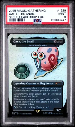 MTG Gary, the Snail FOIL SpongeBob Secret Lair Drop (SLD) Magic #1929 PSA 9 Mint - Image 1