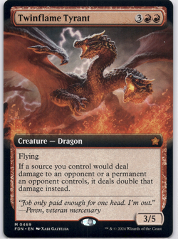 Twinflame Tyrant (Extended Art) [Foundations] (FDN) [MTG] Magic 469 - Image 1