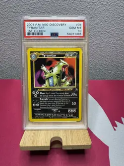 2001 Tyranitar (31) 1st Ed Neo Discovery PSA 10 Gem Mint Pokemon WOTC - Image 1