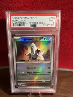 2025 POKEMON PRE EN-PRISMATIC EVOLUTIONS #069 DURALUDON MASTER BALL REVERSE HOLO - Image 2