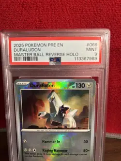 2025 POKEMON PRE EN-PRISMATIC EVOLUTIONS #069 DURALUDON MASTER BALL REVERSE HOLO - Image 3